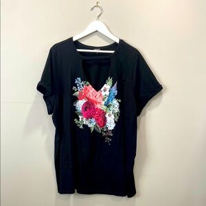 Torrid Floral Burnout T-shirt